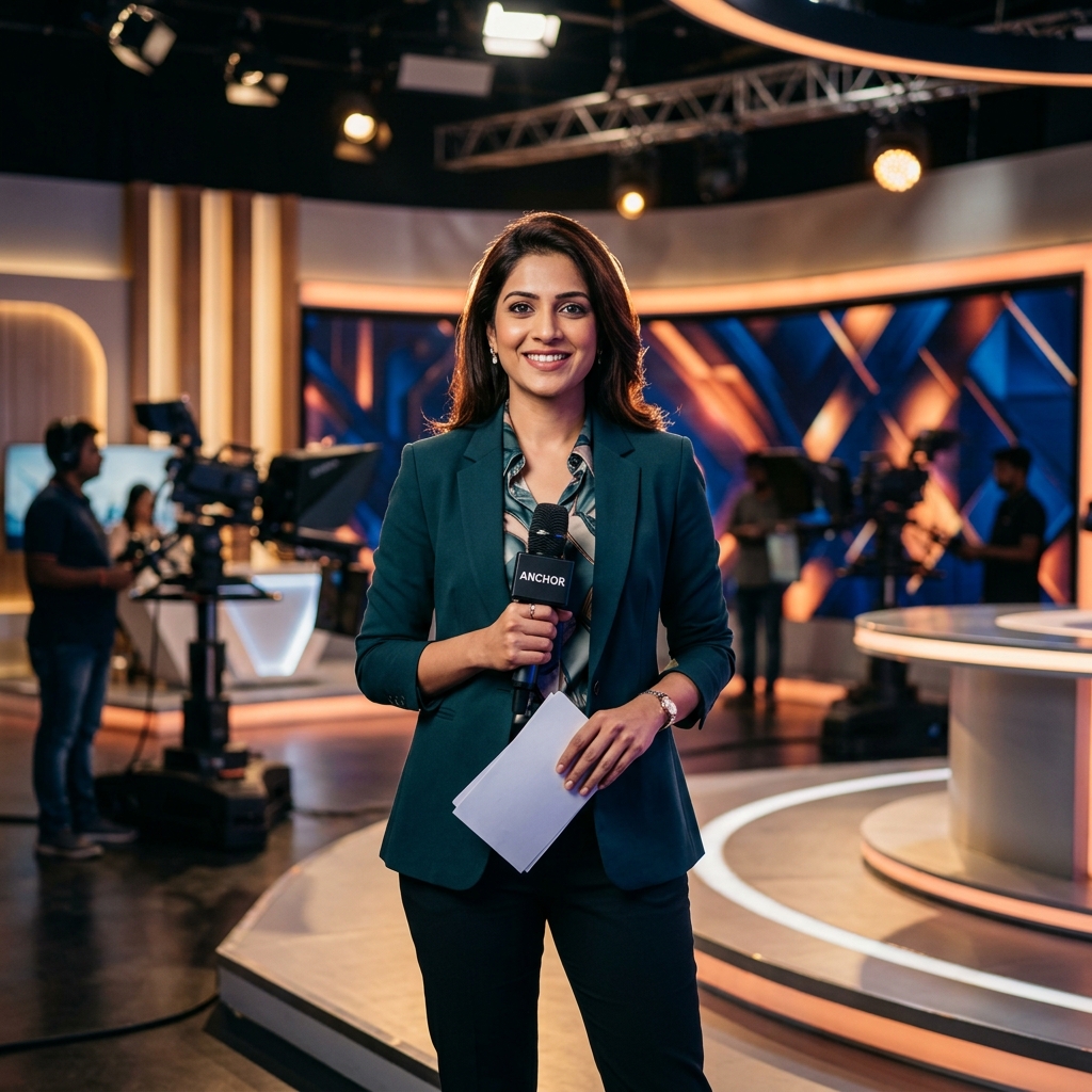 TV anchoring training session at WWAMMA School of Radio/Voice
