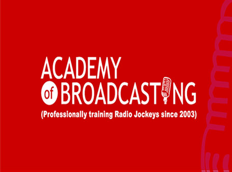 Students during radio jockey training at the Academy of Broadcasting